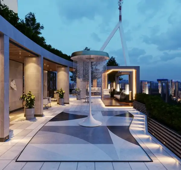 Skyven rooftop rain dance deck